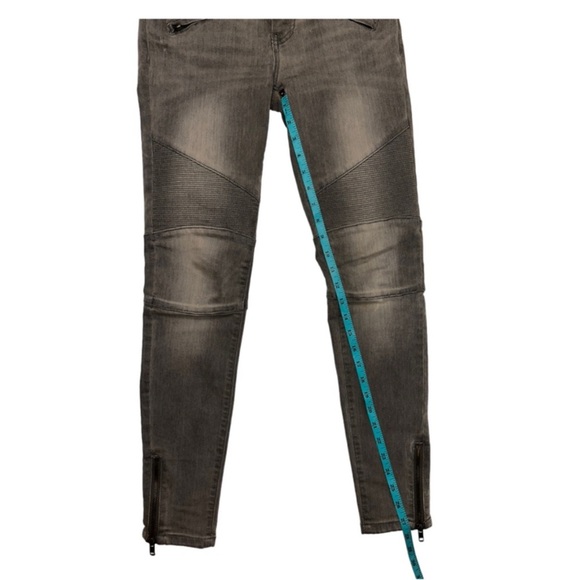 FREE PEOPLE Millenium Zipped Moto Skinny Jeans Grey Size 25 - Picture 14 of 15
